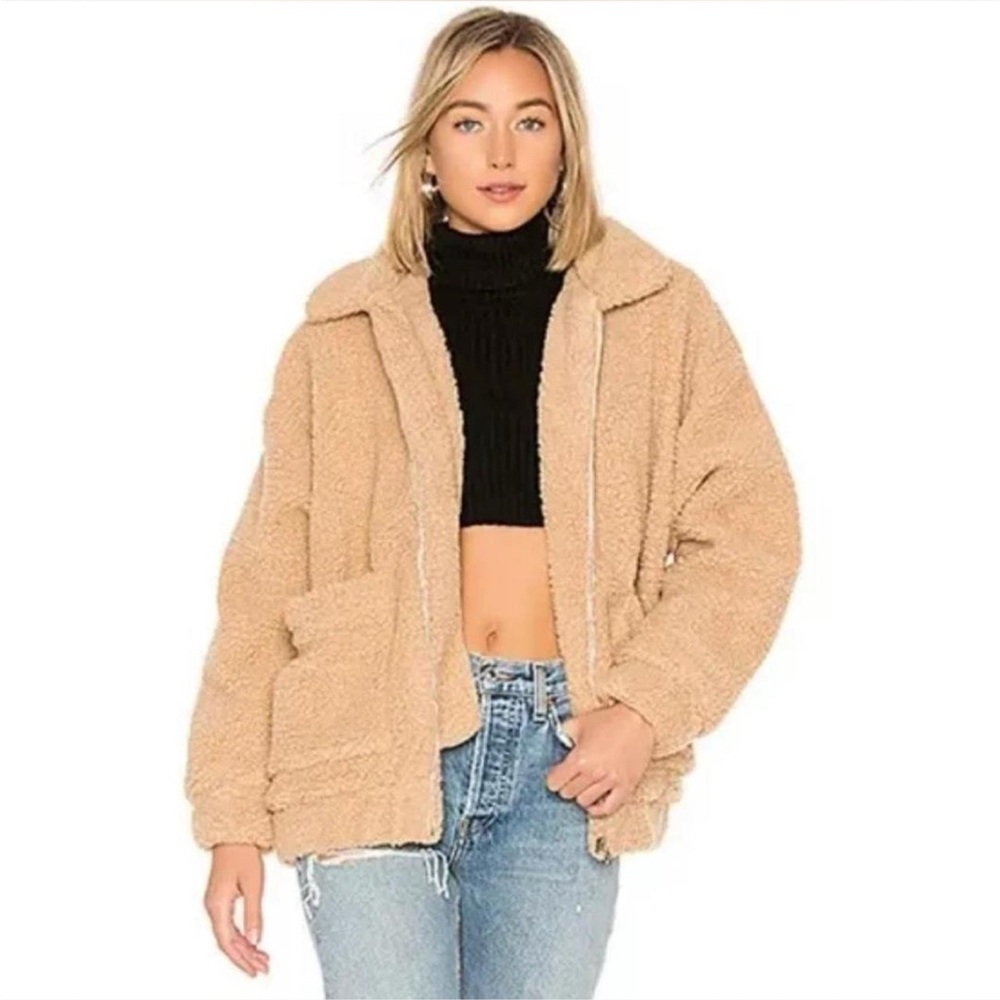 I.AM.GIA Y2K Streetwear Oversized Teddy Pixie Coat in Caramel Size XS